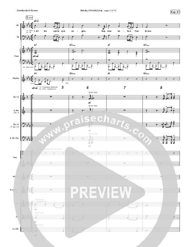 Worthy Of It All (Choral Anthem SATB) Orchestration (CeCe Winans / Arr. Mason Brown)