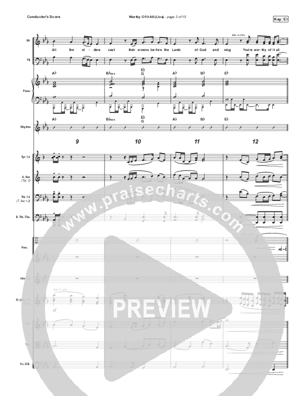 Worthy Of It All (Choral Anthem SATB) Conductor's Score (CeCe Winans / Arr. Mason Brown)