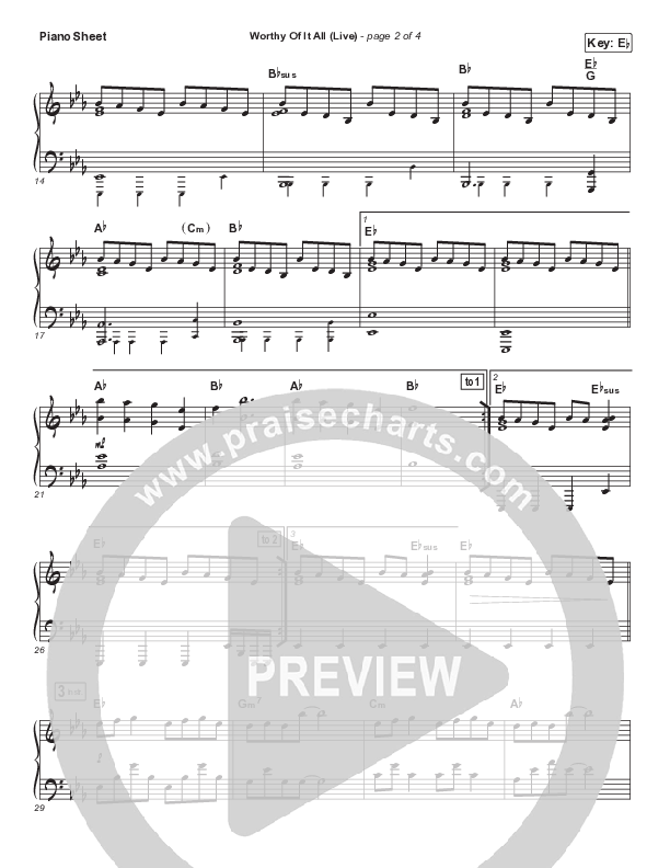 Worthy Of It All (Choral Anthem SATB) Piano Sheet (CeCe Winans / Arr. Mason Brown)