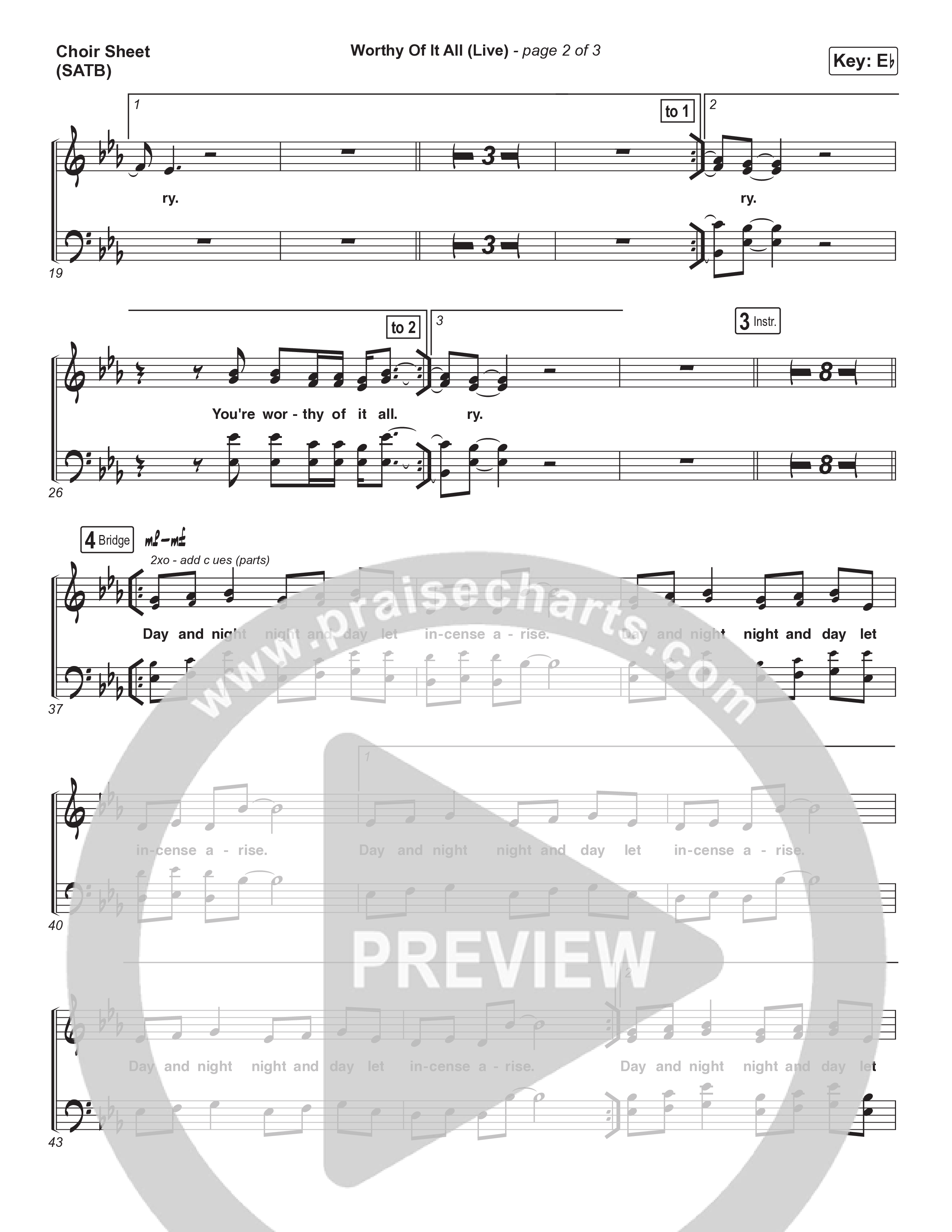 Worthy Of It All (Choral Anthem SATB) Choir Sheet (SATB) (CeCe Winans / Arr. Mason Brown)