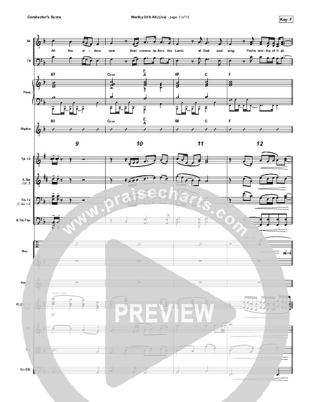 Worthy Of It All (Worship Choir SAB) Conductor's Score (CeCe Winans / Arr. Mason Brown)
