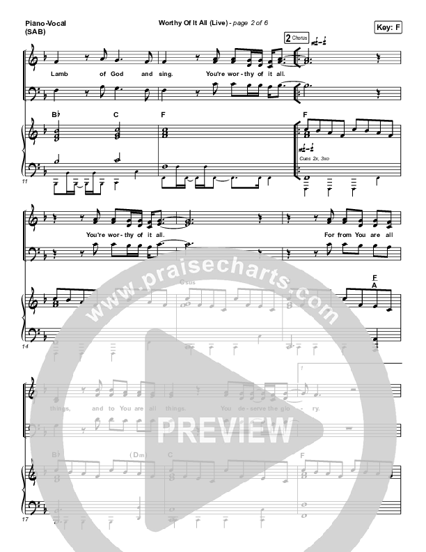 Worthy Of It All (Worship Choir SAB) Piano/Choir (SAB) (CeCe Winans / Arr. Mason Brown)