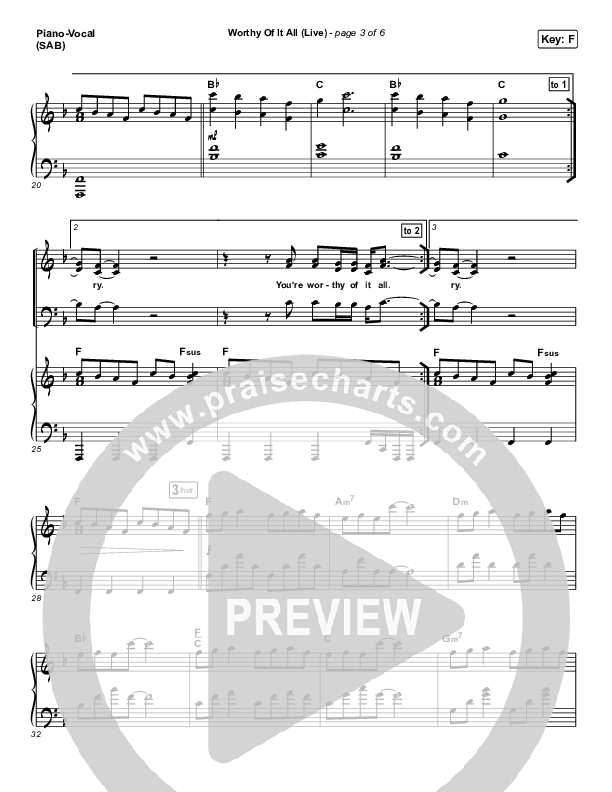 Worthy Of It All (Worship Choir SAB) Piano/Choir (SAB) (CeCe Winans / Arr. Mason Brown)
