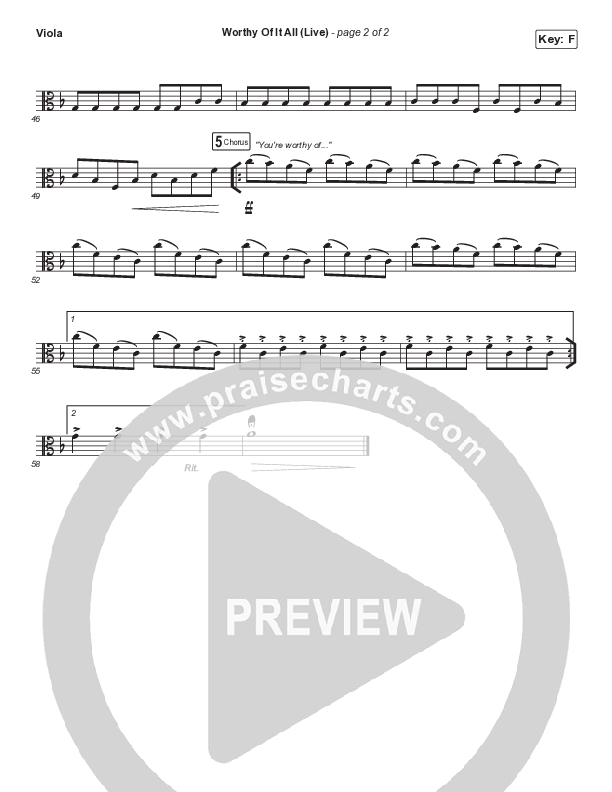 Worthy Of It All (Worship Choir SAB) Viola (CeCe Winans / Arr. Mason Brown)