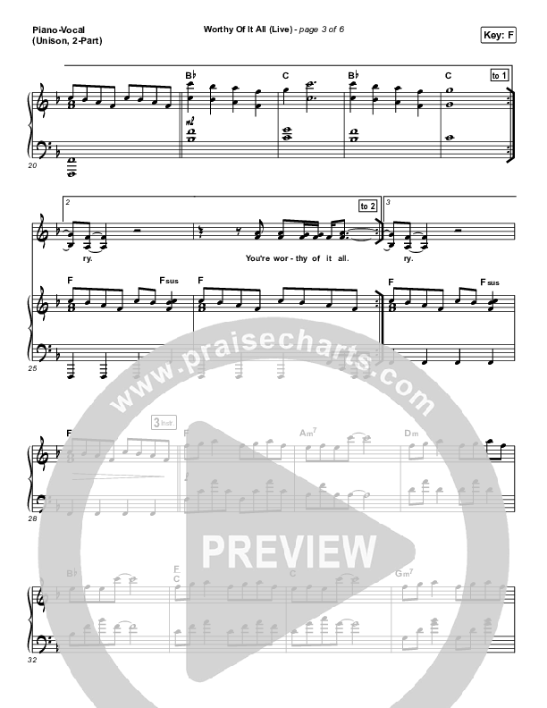 Worthy Of It All (Unison/2-Part Choir) Piano/Choir  (Uni/2-Part) (CeCe Winans / Arr. Mason Brown)