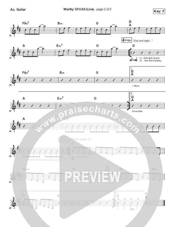 Worthy Of It All (Sing It Now SATB) Acoustic Guitar (CeCe Winans / Arr. Mason Brown)