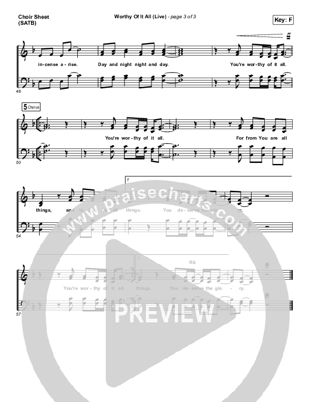 Worthy Of It All (Sing It Now SATB) Choir Vocals (SATB) (CeCe Winans / Arr. Mason Brown)