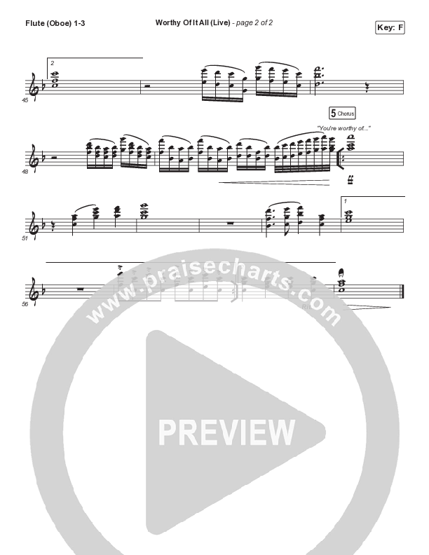 Worthy Of It All (Sing It Now SATB) Flute/Oboe 1/2/3 (CeCe Winans / Arr. Mason Brown)