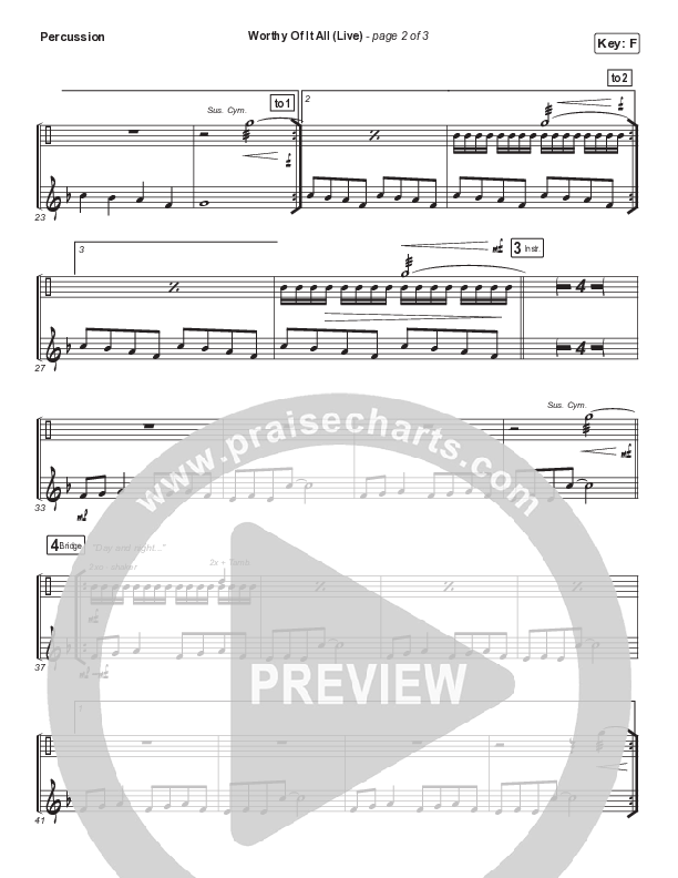 Worthy Of It All (Sing It Now SATB) Percussion (CeCe Winans / Arr. Mason Brown)