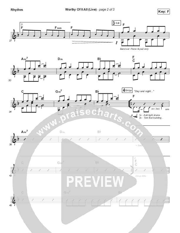 Worthy Of It All (Sing It Now SATB) Rhythm Chart (CeCe Winans / Arr. Mason Brown)