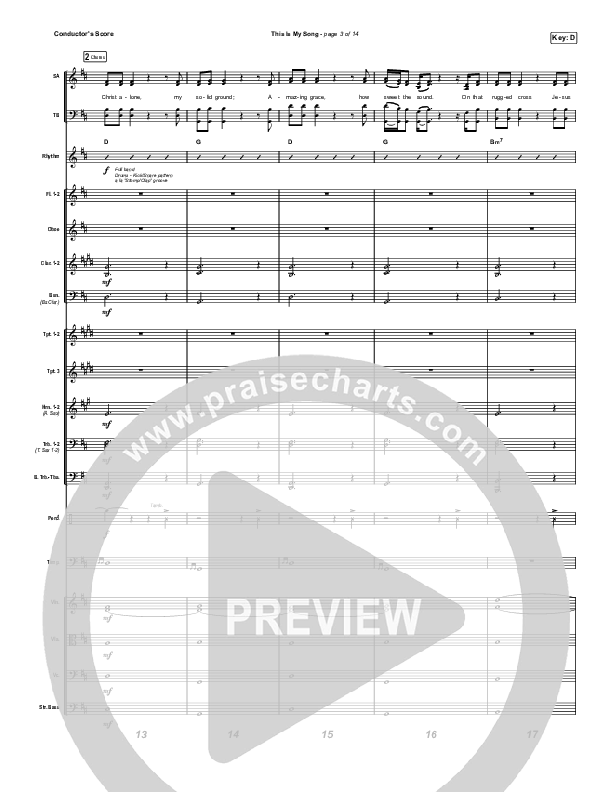 This Is My Song (Choral Anthem SATB) Conductor's Score (North Point Worship / Arr. Luke Gambill)