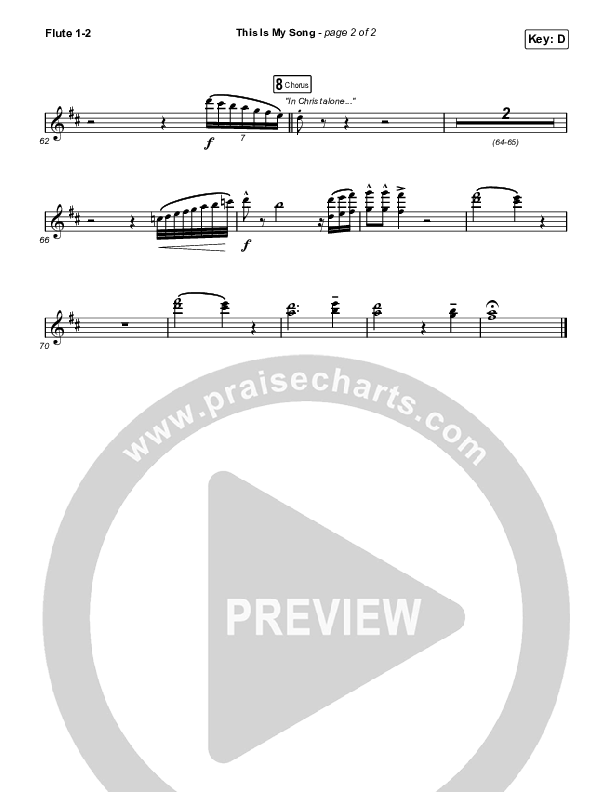 This Is My Song (Choral Anthem SATB) Flute 1,2 (North Point Worship / Arr. Luke Gambill)