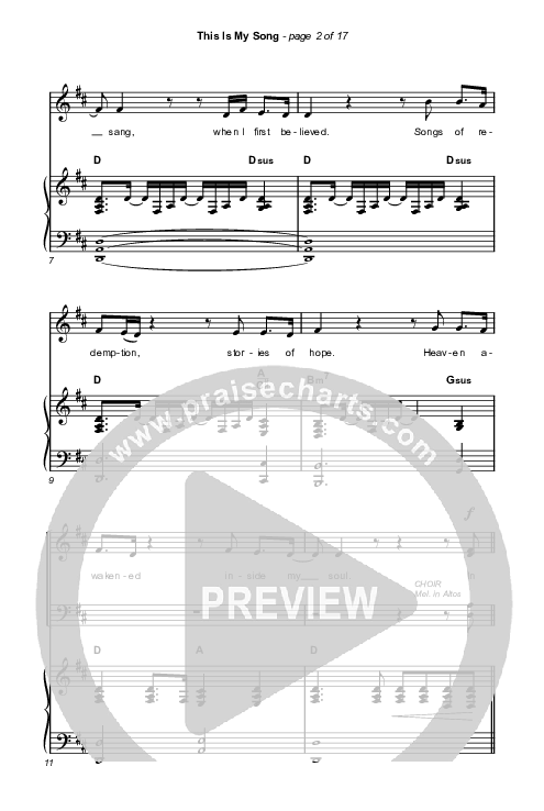 This Is My Song (Choral Anthem SATB) Octavo (SATB & Pno) (North Point Worship / Arr. Luke Gambill)