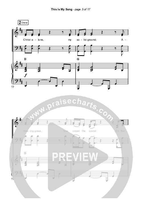 This Is My Song (Choral Anthem SATB) Octavo (SATB & Pno) (North Point Worship / Arr. Luke Gambill)