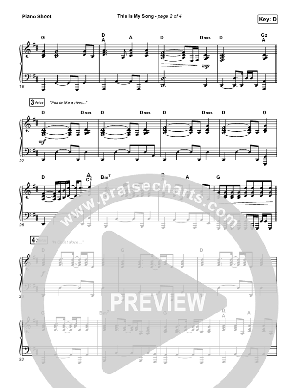 This Is My Song (Choral Anthem SATB) Piano Sheet (North Point Worship / Arr. Luke Gambill)