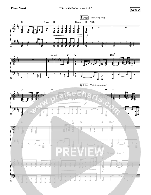 This Is My Song (Choral Anthem SATB) Piano Sheet (North Point Worship / Arr. Luke Gambill)