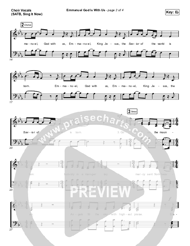 Emmanuel God With Us (Sing It Now SATB) Choir Sheet (SATB) (Chris Tomlin / Arr. Luke Gambill)