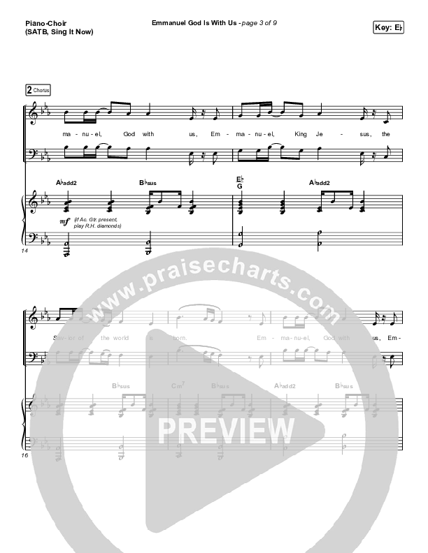 Emmanuel God With Us (Sing It Now SATB) Piano/Choir (SATB) (Chris Tomlin / Arr. Luke Gambill)