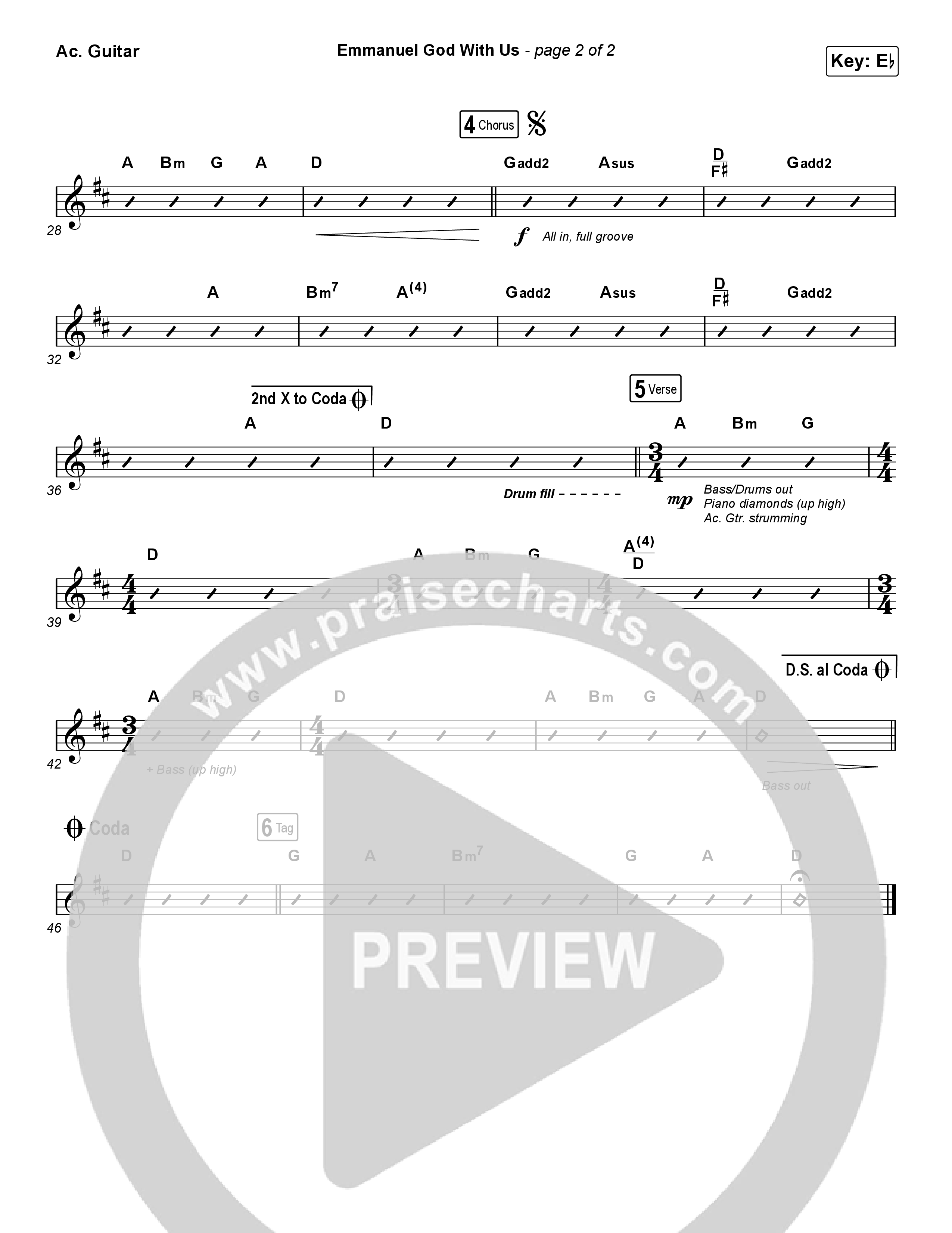 Emmanuel God With Us (Sing It Now SATB) Acoustic Guitar (Chris Tomlin / Arr. Luke Gambill)