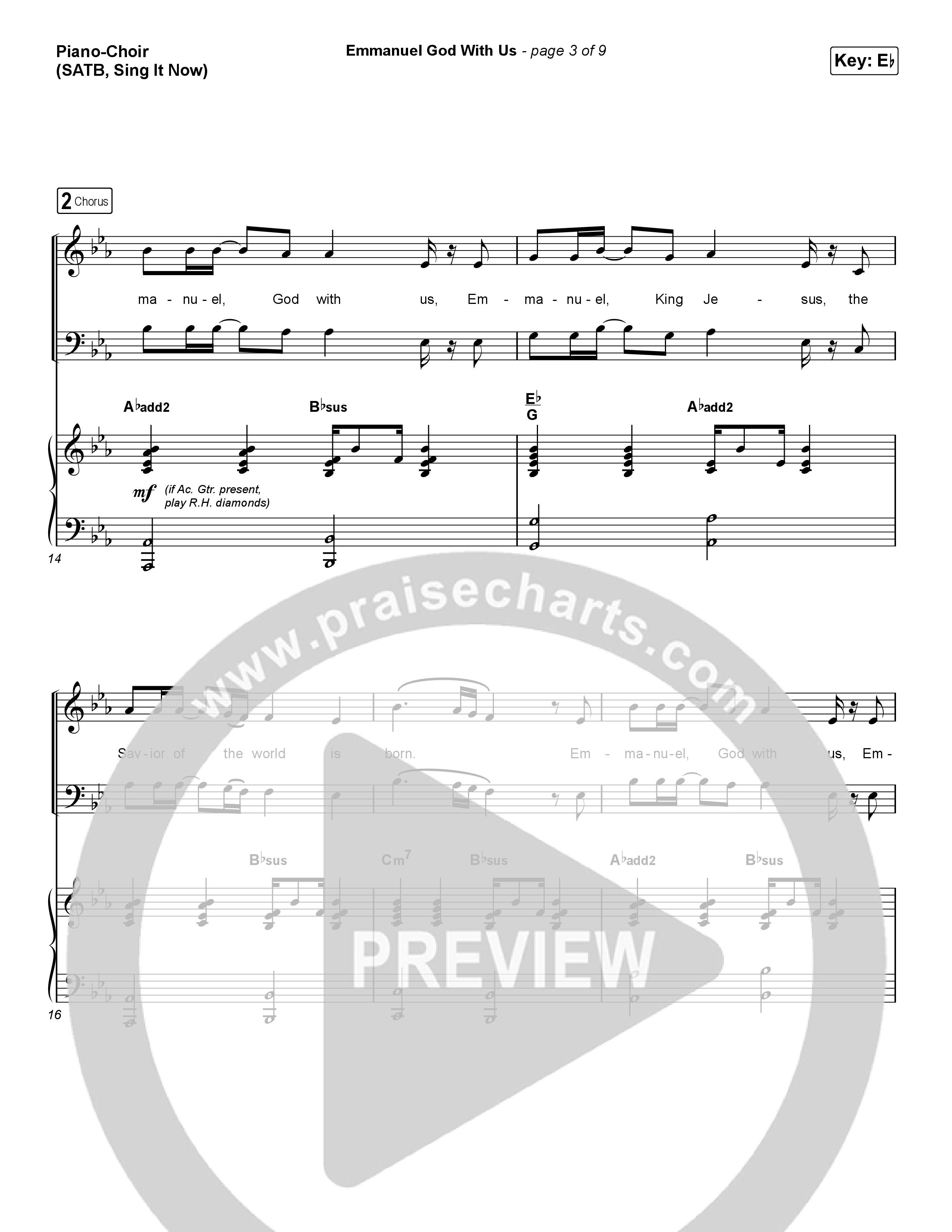 Emmanuel God With Us (Sing It Now SATB) Piano/Choir (SATB) (Chris Tomlin / Arr. Luke Gambill)