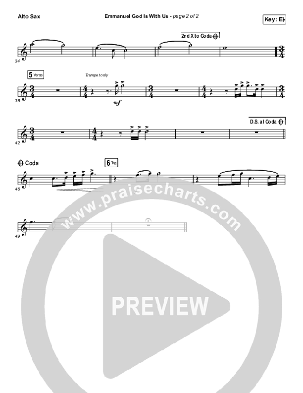 Emmanuel God With Us (Unison/2-Part Choir) Sax Pack (Chris Tomlin / Arr. Luke Gambill)