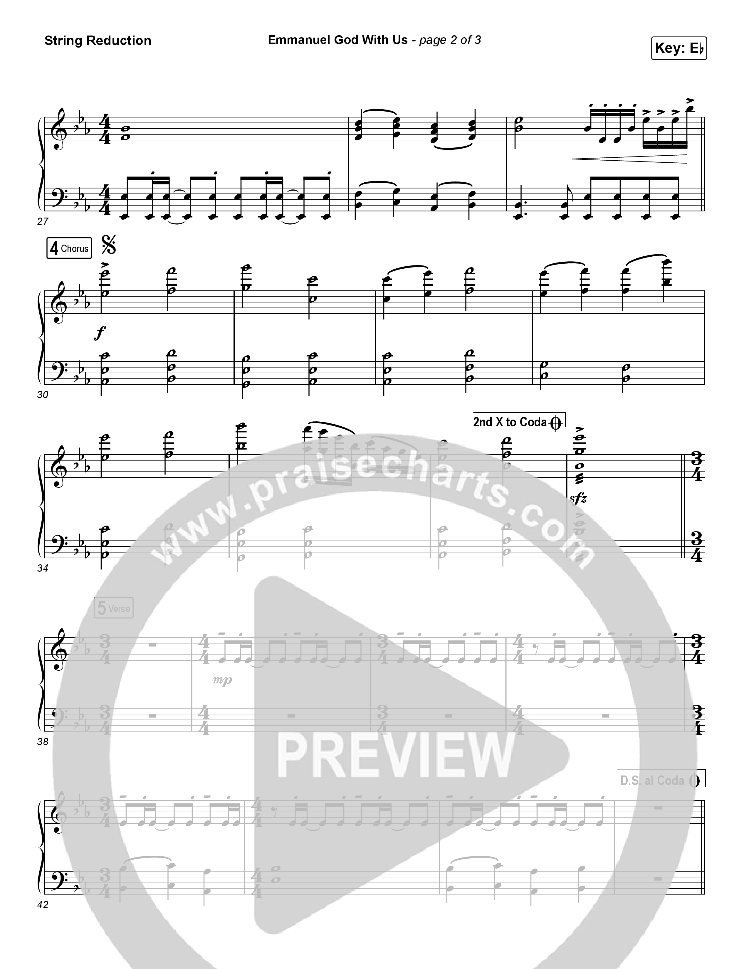Emmanuel God With Us (Unison/2-Part Choir) String Reduction (Chris Tomlin / Arr. Luke Gambill)