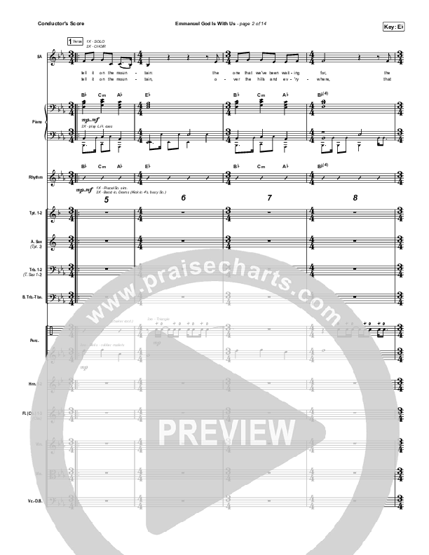 Emmanuel God With Us (Unison/2-Part Choir) Conductor's Score (Chris Tomlin / Arr. Luke Gambill)