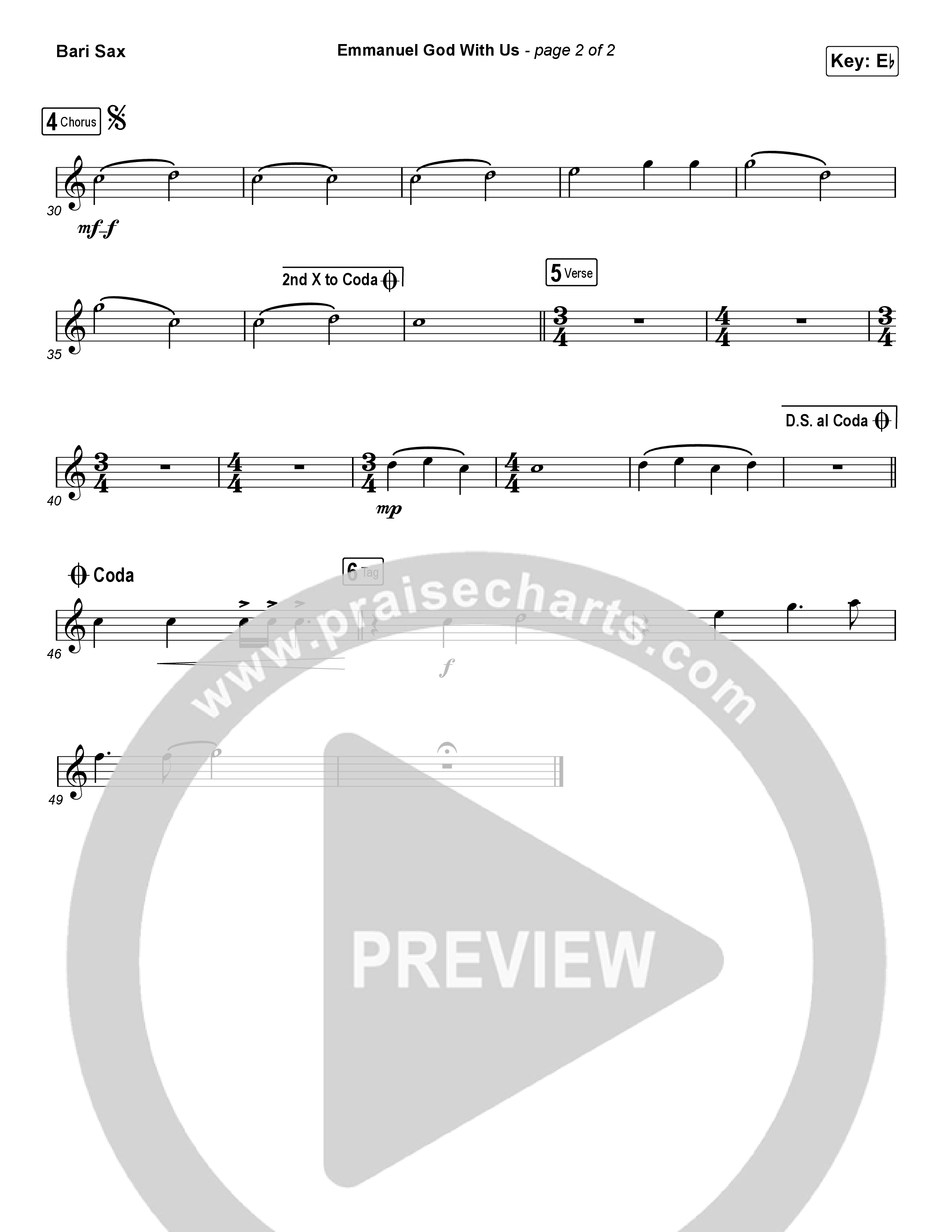 Emmanuel God With Us (Worship Choir SAB) Bari Sax (Chris Tomlin / Arr. Luke Gambill)