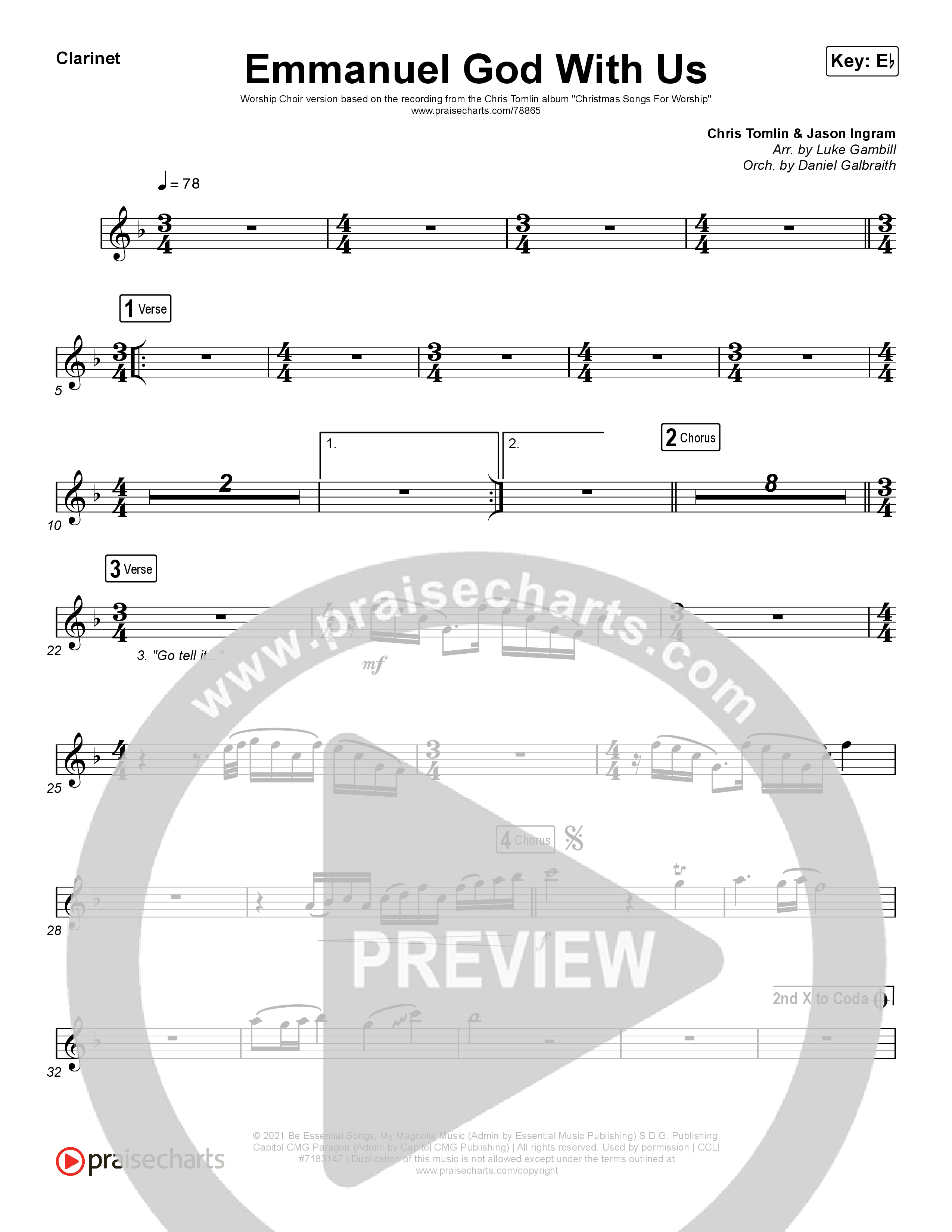 Emmanuel God With Us (Worship Choir SAB) Wind Pack (Chris Tomlin / Arr. Luke Gambill)