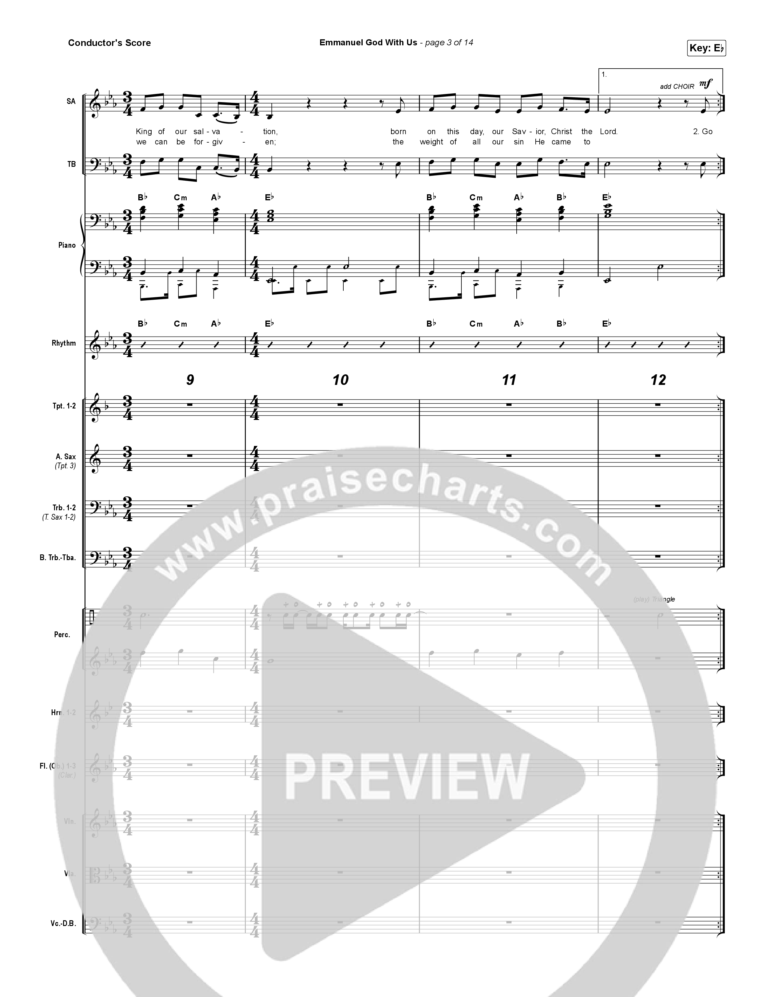 Emmanuel God With Us (Worship Choir SAB) Orchestration (No Vocals) (Chris Tomlin / Arr. Luke Gambill)