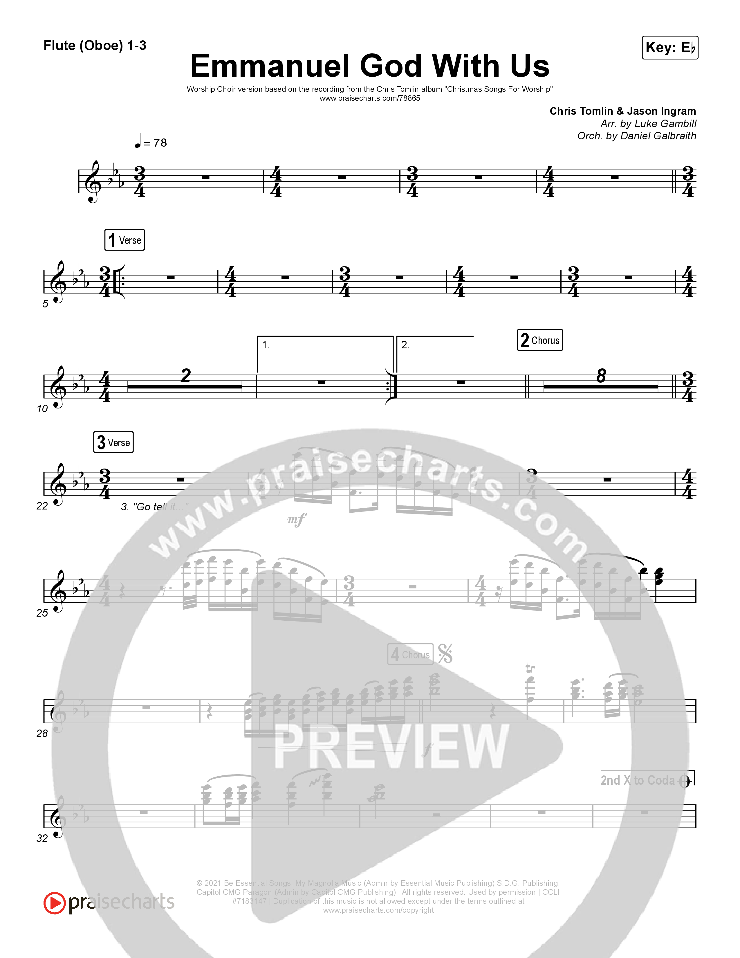 Emmanuel God With Us (Worship Choir SAB) Wind Pack (Chris Tomlin / Arr. Luke Gambill)