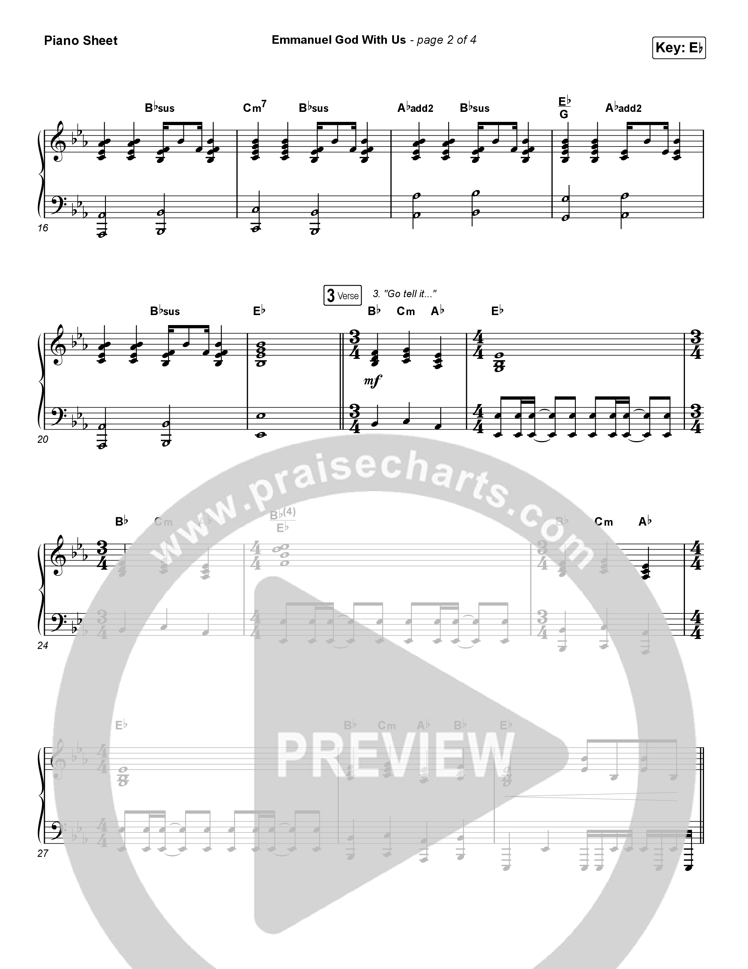 Emmanuel God With Us (Worship Choir SAB) Piano Sheet (Chris Tomlin / Arr. Luke Gambill)