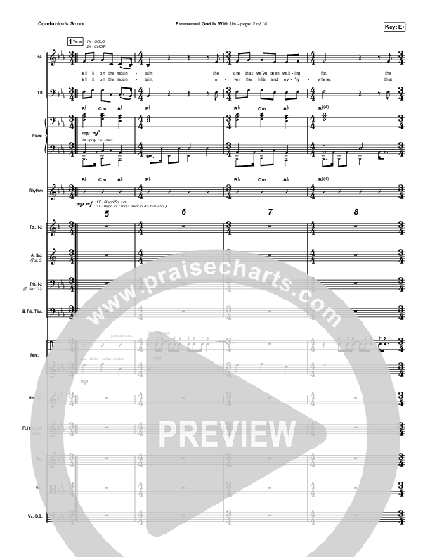 Emmanuel God With Us (Worship Choir SAB) Conductor's Score (Chris Tomlin / Arr. Luke Gambill)