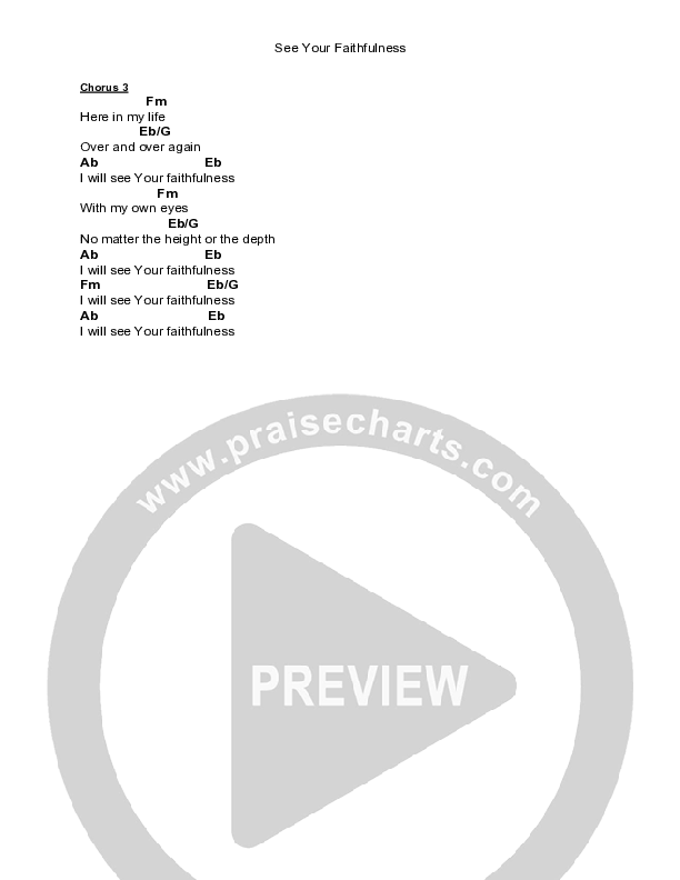 See Your Faithfulness Chord Chart (Brad & Rebekah)