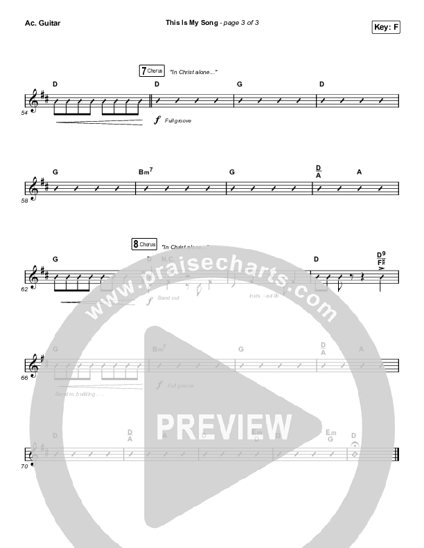 This Is My Song (Worship Choir SAB) Acoustic Guitar (North Point Worship / Arr. Luke Gambill)