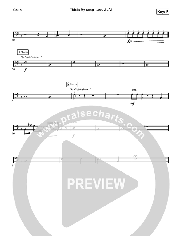 This Is My Song (Worship Choir SAB) Cello (North Point Worship / Arr. Luke Gambill)