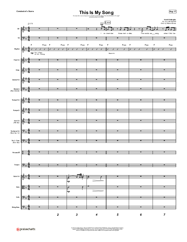 This Is My Song (Worship Choir SAB) Conductor's Score (North Point Worship / Arr. Luke Gambill)