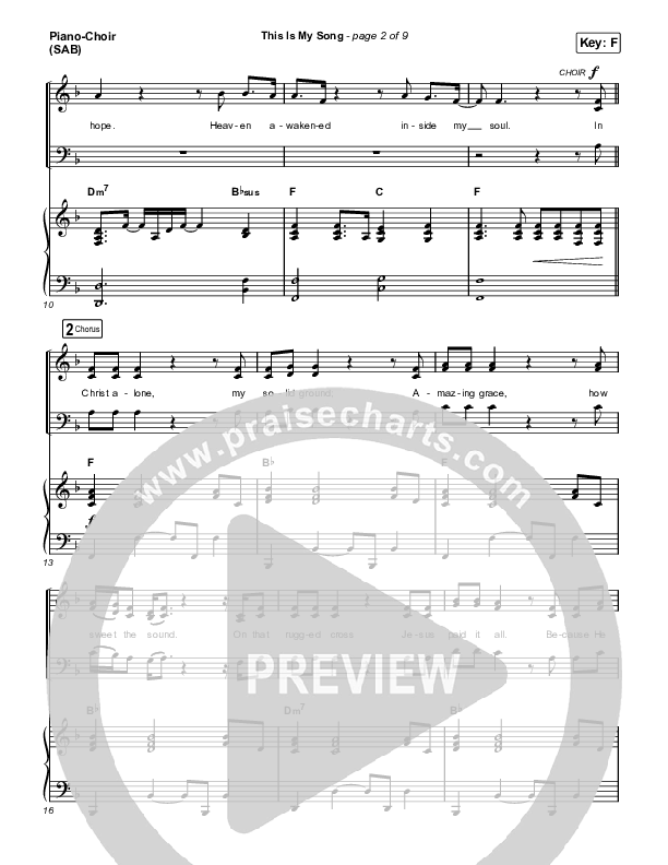 This Is My Song (Worship Choir SAB) Piano/Choir (SAB) (North Point Worship / Arr. Luke Gambill)