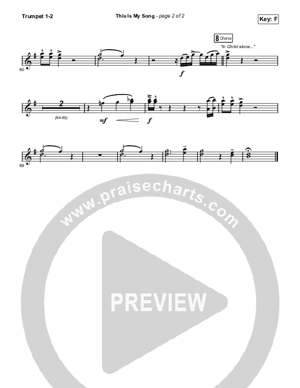 This Is My Song (Worship Choir SAB) Trumpet 1,2 (North Point Worship / Arr. Luke Gambill)