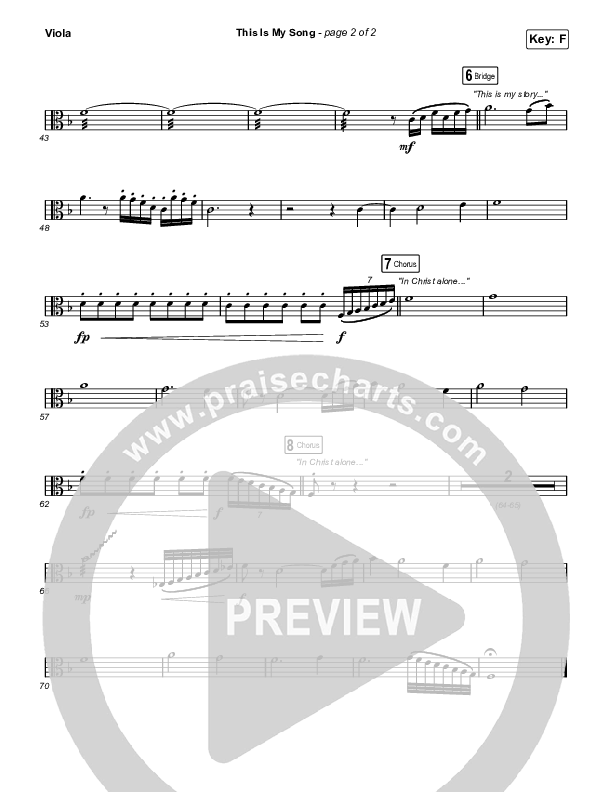 This Is My Song (Worship Choir SAB) Viola (North Point Worship / Arr. Luke Gambill)