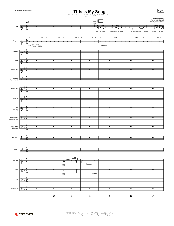 This Is My Song (Unison/2-Part Choir) Conductor's Score (North Point Worship / Arr. Luke Gambill)