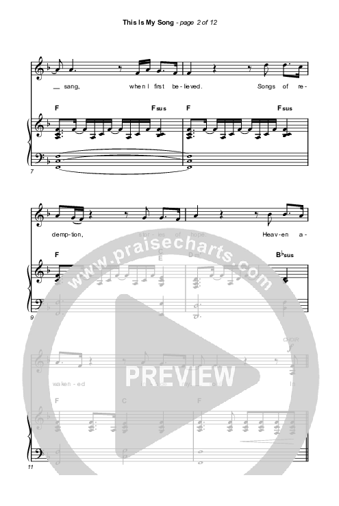 This Is My Song (Unison/2-Part Choir) Octavo (Uni/2-Part & Pno) (North Point Worship / Arr. Luke Gambill)