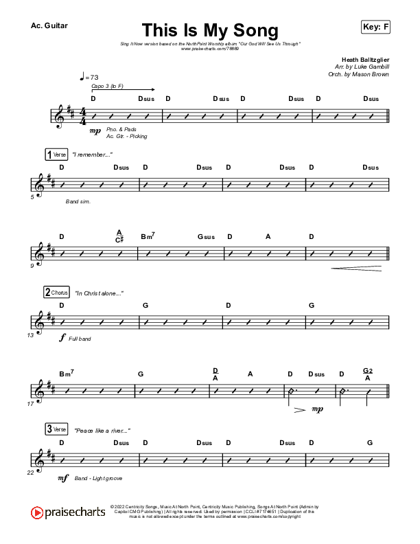 This Is My Song (Sing It Now SATB) Acoustic Guitar (North Point Worship / Arr. Luke Gambill)