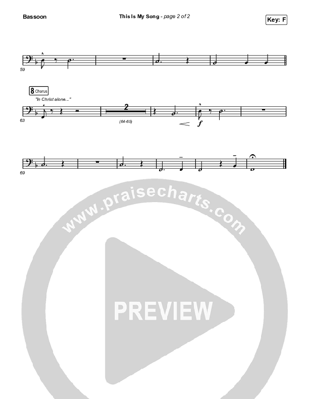 This Is My Song (Sing It Now SATB) Bassoon (North Point Worship / Arr. Luke Gambill)