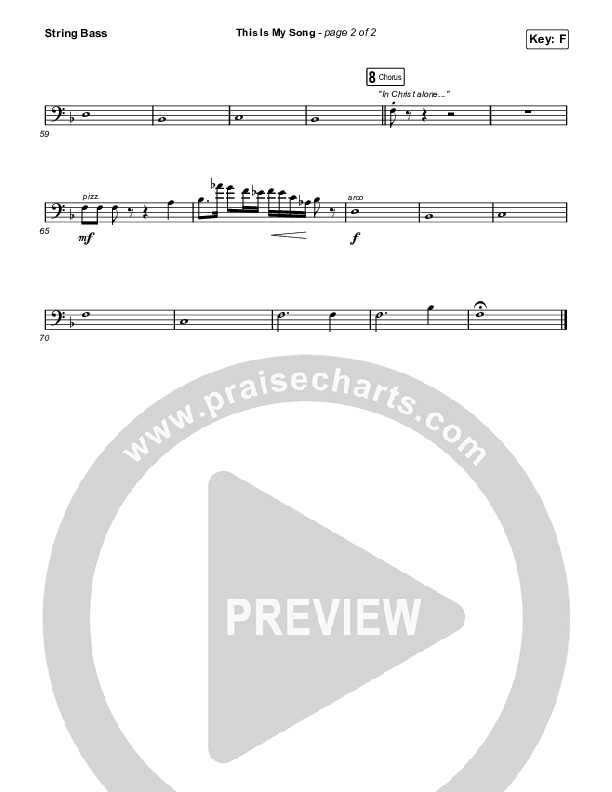 This Is My Song (Sing It Now SATB) Double Bass (North Point Worship / Arr. Luke Gambill)
