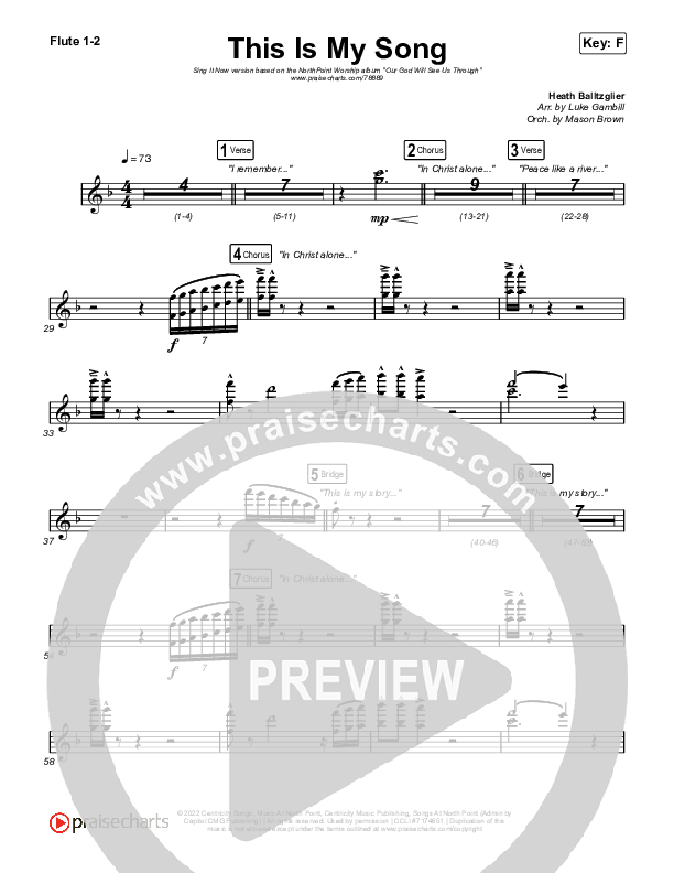 This Is My Song (Sing It Now SATB) Flute 1/2 (North Point Worship / Arr. Luke Gambill)