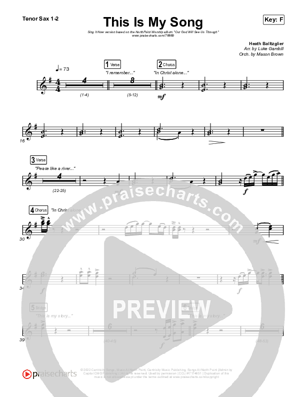 This Is My Song (Sing It Now SATB) Sax Pack (North Point Worship / Arr. Luke Gambill)
