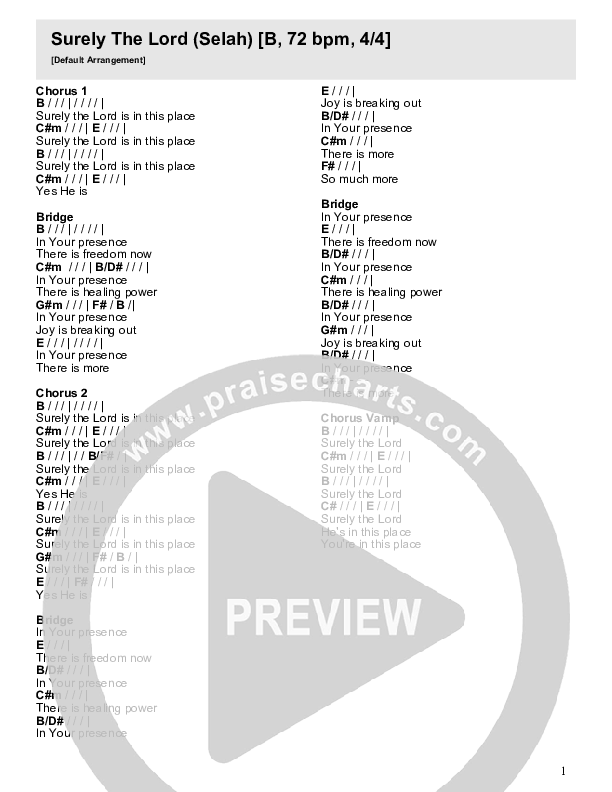 Surely The Lord Chord Chart (River Valley Worship)