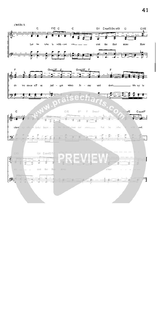 Cast The First Stone Lead Sheet (The Steeles)