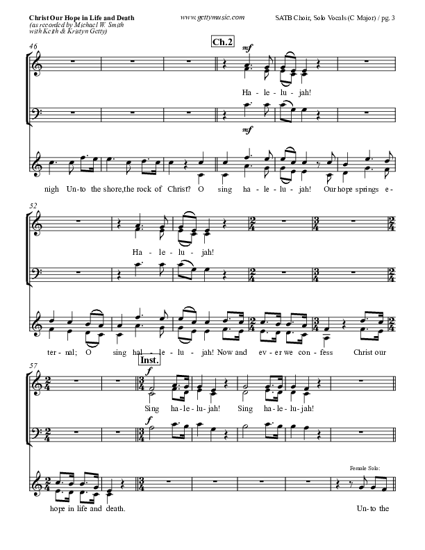 Christ Our Hope In Life And Death Choir Sheet (SATB) (Keith & Kristyn Getty / Michael W. Smith)